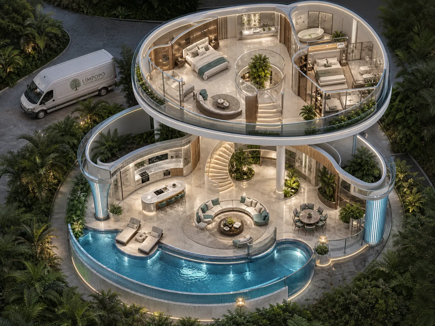 Luxury villa garden